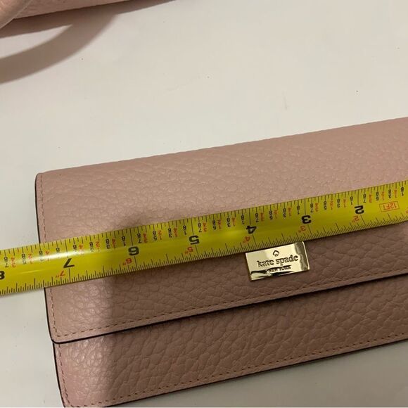 KATE SPADE Medium Dome Pebbled Leather Satchel blush pink matching wallet - Picture 14 of 16